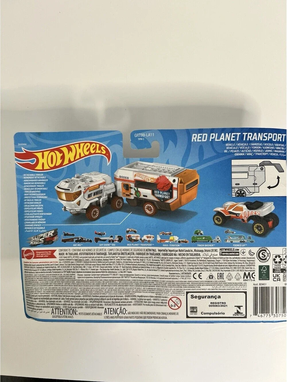 New Hot Wheels Red Planet Transport 2021 1:64 Transporter Vehicle With Car